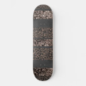 Leopard Glitter Stripes Glam 6 Persoonlijk Skateboard (Voorkant)