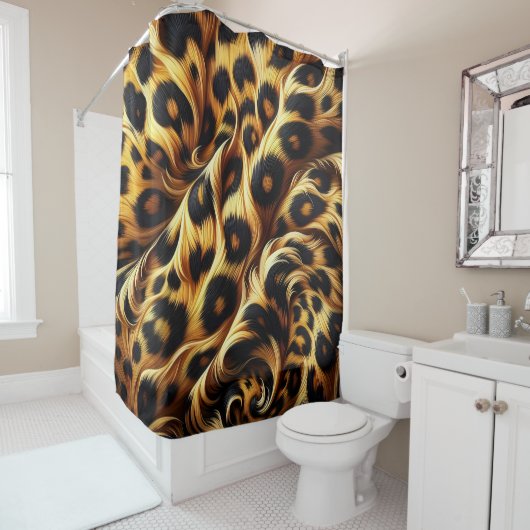 Leopard Glow: Omarm Exotisch Comfort Douchegordijn (In situ)