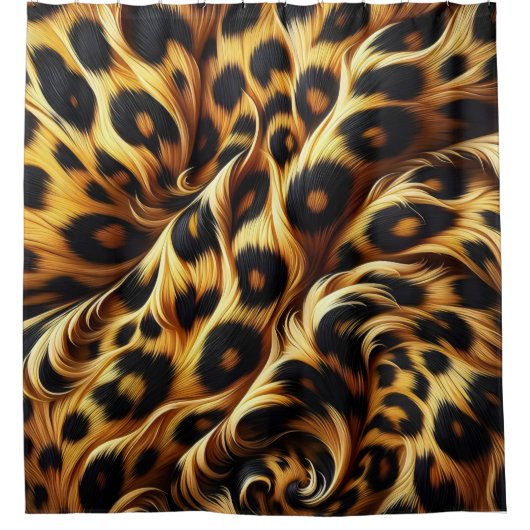 Leopard Glow: Omarm Exotisch Comfort Douchegordijn (Voorkant)