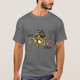 Leopard Gnome Sun-Flower Happy Moederdag B-Est T-shirt