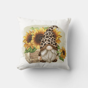 Leopard Gnome-zonnebloemen Kussen