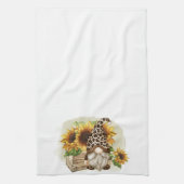 Leopard Gnome-zonnebloemen Theedoek (Verticaal)