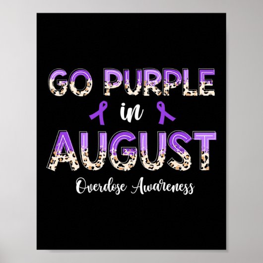 Leopard Go Paars in augustus Overdosering Bewustma Poster (Voorkant)