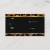 Leopard Gold Black Boutique Kaart Elegant 2 Visitekaartje (Achterkant)