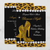 Leopard Gold Black Glamor Night Glitter Shoes Kaart (Voorkant / Achterkant)