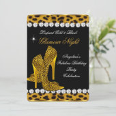 Leopard Gold Black Glamor Night Glitter Shoes Kaart (Staand voorkant)