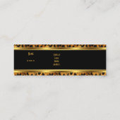 Leopard Gold Black Stripe Elegante Classy Skinny Mini Visitekaartje (Achterkant)