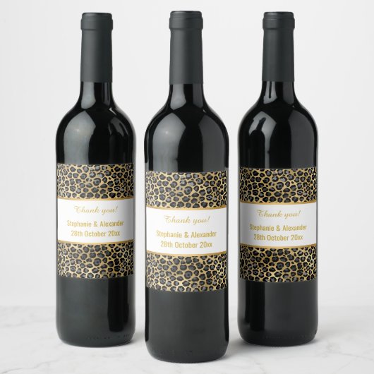 LEOPARD GOLD CUSTOM 2 WINE ETIKET (Flessen)