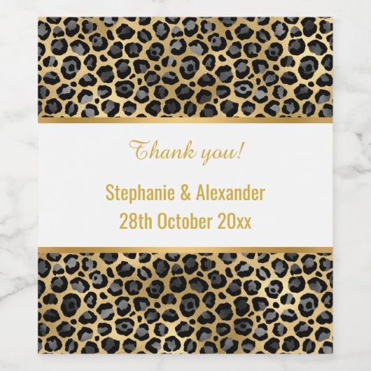 LEOPARD GOLD CUSTOM 2 WINE ETIKET (Enkel label)