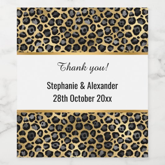 LEOPARD GOLD CUSTOM WIJN ETIKET (Enkel label)