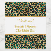 LEOPARD GOLD GREEN CUSTOE 2 WINE ETIKET (Enkel label)