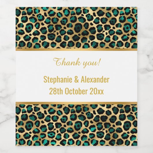 LEOPARD GOLD GREEN CUSTOE 2 WINE ETIKET (Enkel label)