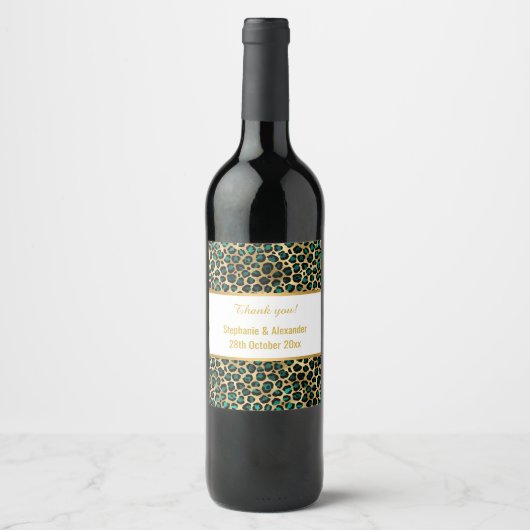 LEOPARD GOLD GREEN CUSTOE 2 WINE ETIKET (Voorkant)