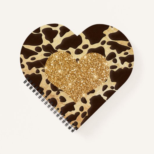 Leopard Gold Heart Notitieboek (Voorkant)