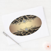 Leopard Gold Jewel Elegant Envelope Seal Ovale Sticker (Envelop)