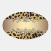 Leopard Gold Jewel Envelope Seal Sticker (Voorkant)