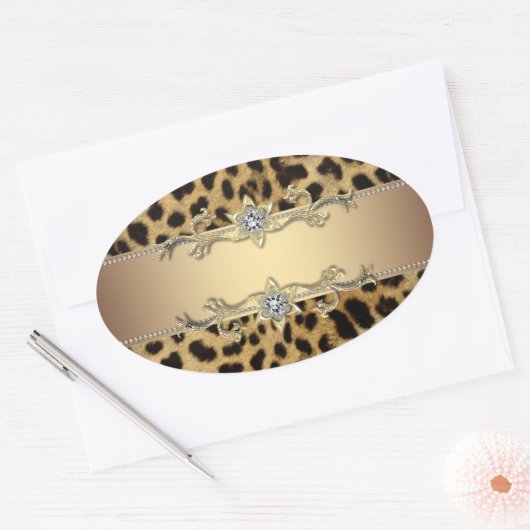 Leopard Gold Jewel Envelope Seal Sticker (Envelop)