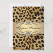 Leopard Gold Vrouwen 50ste Verjaardagsfeest Kaart (Voorkant)