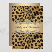 Leopard Gold Vrouwen 50ste Verjaardagsfeest Kaart (Voorkant / Achterkant)