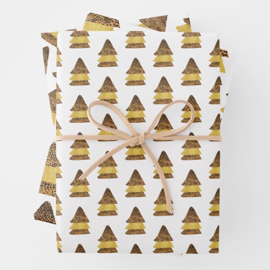 Leopard Golden Kerstmis Pattern Inpakpapier Vel (In situ)