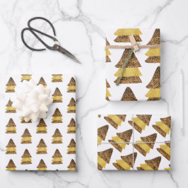 Leopard Golden Kerstmis Pattern Inpakpapier Vel