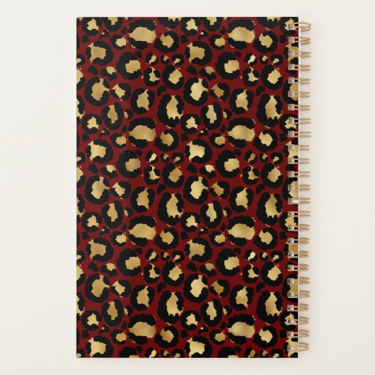 Leopard goud gouden nieuwjaar planner (Achterkant)