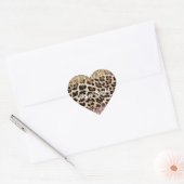 Leopard Goud Roze Glitter Hart Sticker (Envelop)