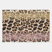 Leopard Goud Roze Glitter Inpakpapier Vel (Voorkant)