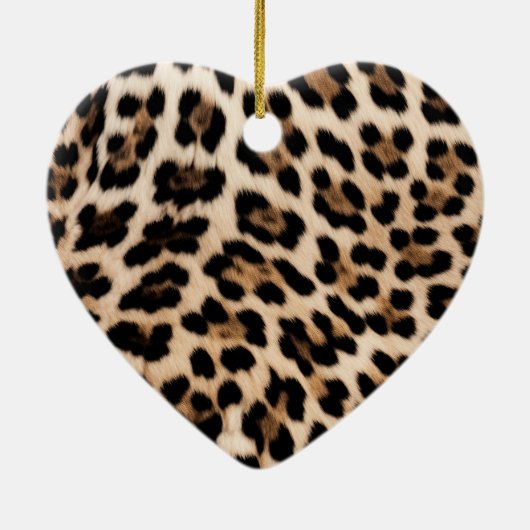 Leopard Goud Roze Glitter Keramisch Ornament (Achterkant)