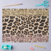 Leopard Goud Roze Glitter Tissuepapier (Craft)