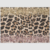 Leopard Goud Roze Glitter Tissuepapier (Voorkant)
