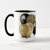 Leopard gouden ballonnen Gelukkige 16de Verjaardag Mok (Links)