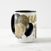 Leopard gouden ballonnen Gelukkige 16de Verjaardag Mok (Voorkant links)