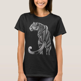 "Leopard Grace – Artistic Line Art T-shirt