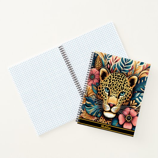 Leopard Grace: Vibrant Branch Serenity Notitieboek (Binnen)