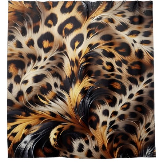 Leopard Grace: Wild Charm toevoegen aan het slapen Douchegordijn (Voorkant)