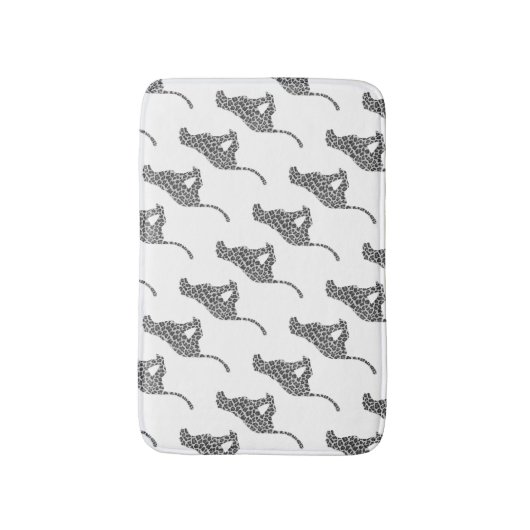 Leopard Gray en Light Grey Silhouette Badmat (Voorkant Verticaal)