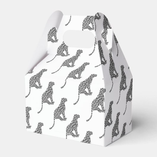 Leopard Gray en Light Grey Silhouette Bedankdoosjes (Achterkant)