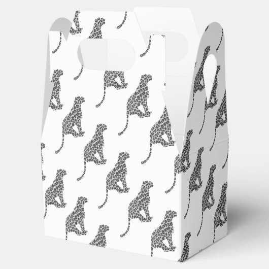 Leopard Gray en Light Grey Silhouette Bedankdoosjes (Geopend)