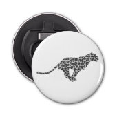 Leopard Gray en Light Grey Silhouette Button Flesopener (Voorkant)