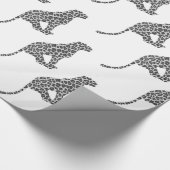 Leopard Gray en Light Grey Silhouette Cadeaupapier (Hoek)