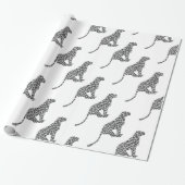 Leopard Gray en Light Grey Silhouette Cadeaupapier (Uitgerold)