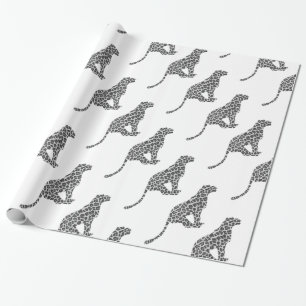 Leopard Gray en Light Grey Silhouette Cadeaupapier