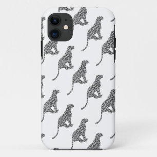 Leopard Gray en Light Grey Silhouette Case-Mate iPhone Case