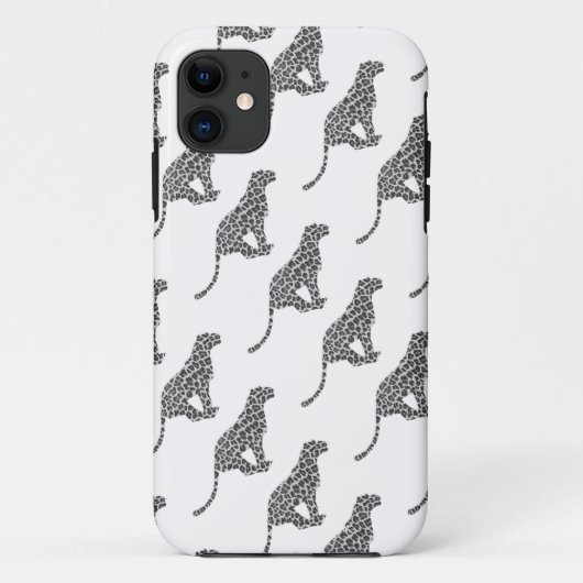 Leopard Gray en Light Grey Silhouette Case-Mate iPhone Case (Achterkant)