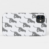 Leopard Gray en Light Grey Silhouette Case-Mate iPhone Case (Achterkant (horizontaal))