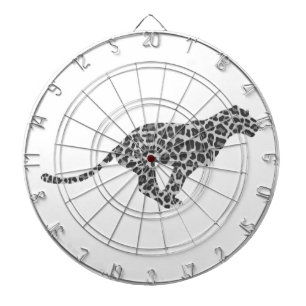 Leopard Gray en Light Grey Silhouette Dartbord