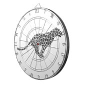 Leopard Gray en Light Grey Silhouette Dartbord (Voorkant Rechts)