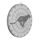 Leopard Gray en Light Grey Silhouette Dartbord (Voorkant Links)