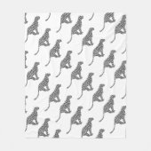 Leopard Gray en Light Grey Silhouette Fleece Deken (Voorkant)